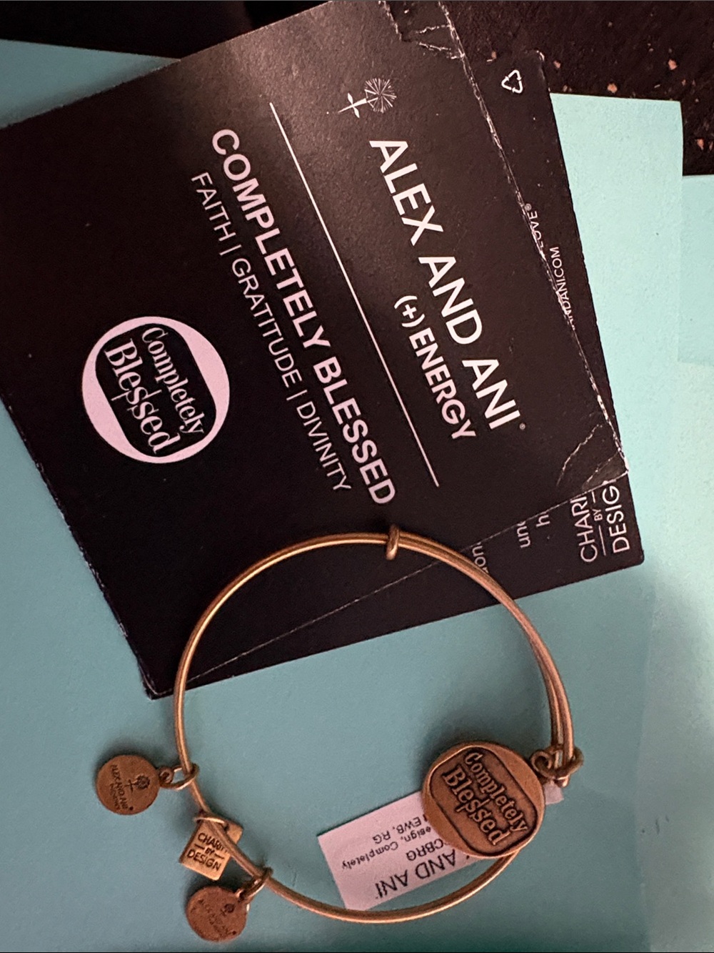 Alex and Ani Completely Blessed Bangle Bracelet Alex and Ani Gold Brass Tone.